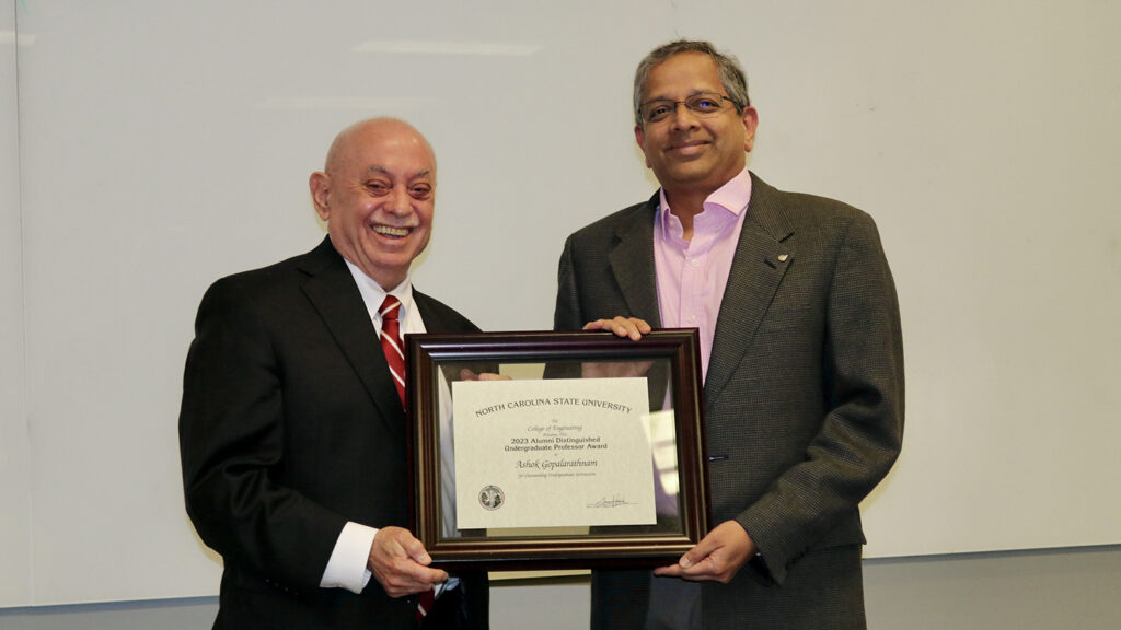 Gopalarathnam receives Alumni Distinguished Undergraduate Professor ...