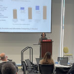 Radhika Venkatraman speaks at the 2024 Applied AI in Engineering and Computer Science Symposium.