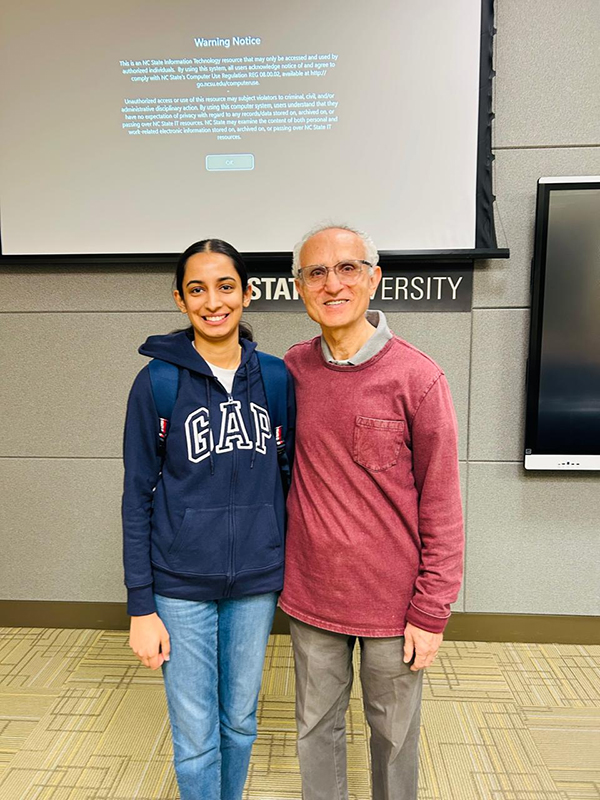 Gurleen Kaur, left, with Dr. Mesut Baran
