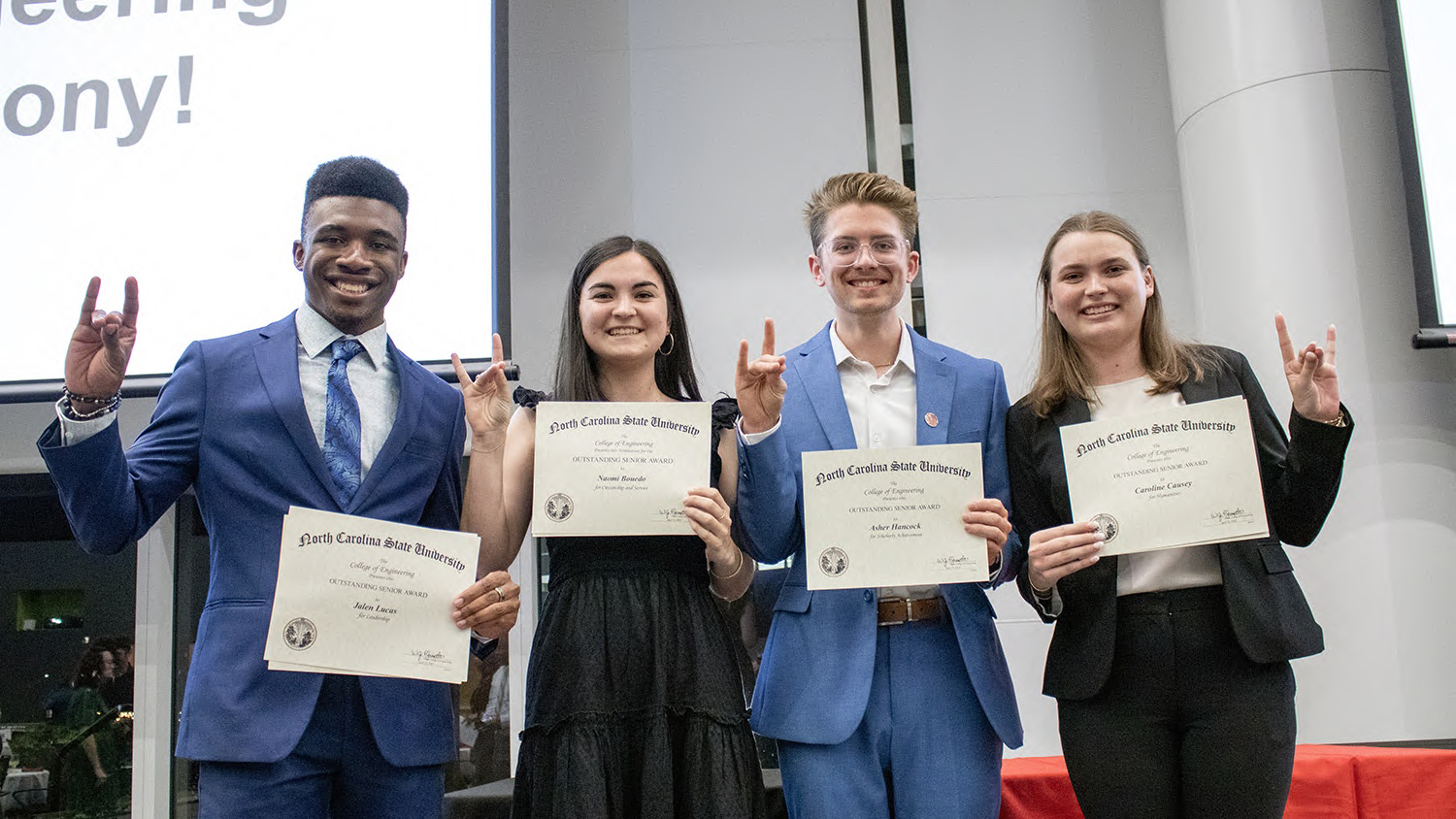 From left: Jalen Lucas, Naomi Bouedo, Asher Hancock, and Caroline Causey