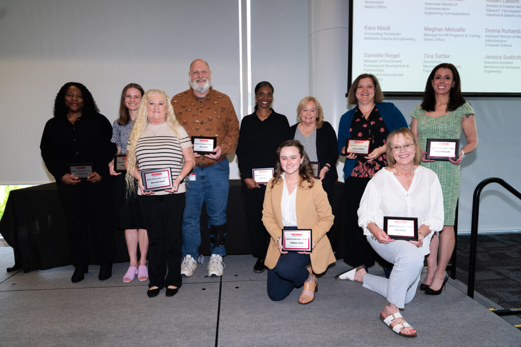 From left: Christiana Boyle, Danielle Herman, Merronda Harvell, Rob Lasson, Kara Mack, Kathleen Clardy, Donna Richards, Jessica Sudduth, Tina Sattler, Meghan Metcalfe