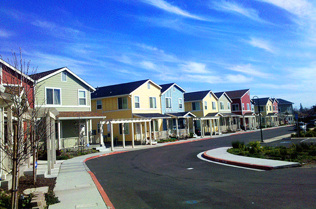row of houses along a residential street