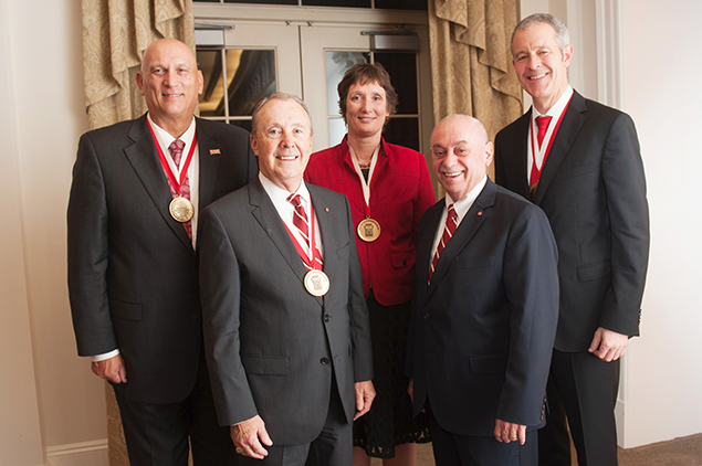 Pictured, from left, Gen. Raymond Odierno, Dr. Michael Creed, Elin Gabriel, Dr. Louis Martin-Vega and Jeffrey Williams.