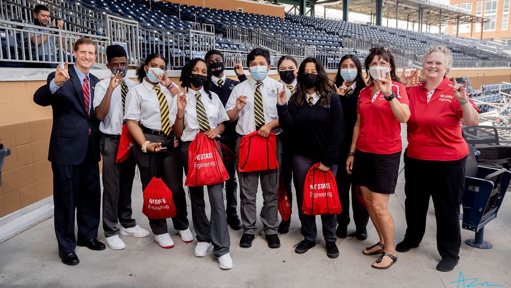 Team members of the NCSU College of Engineering Corporate Work Study Program (CWSP) pose together for a team picture.