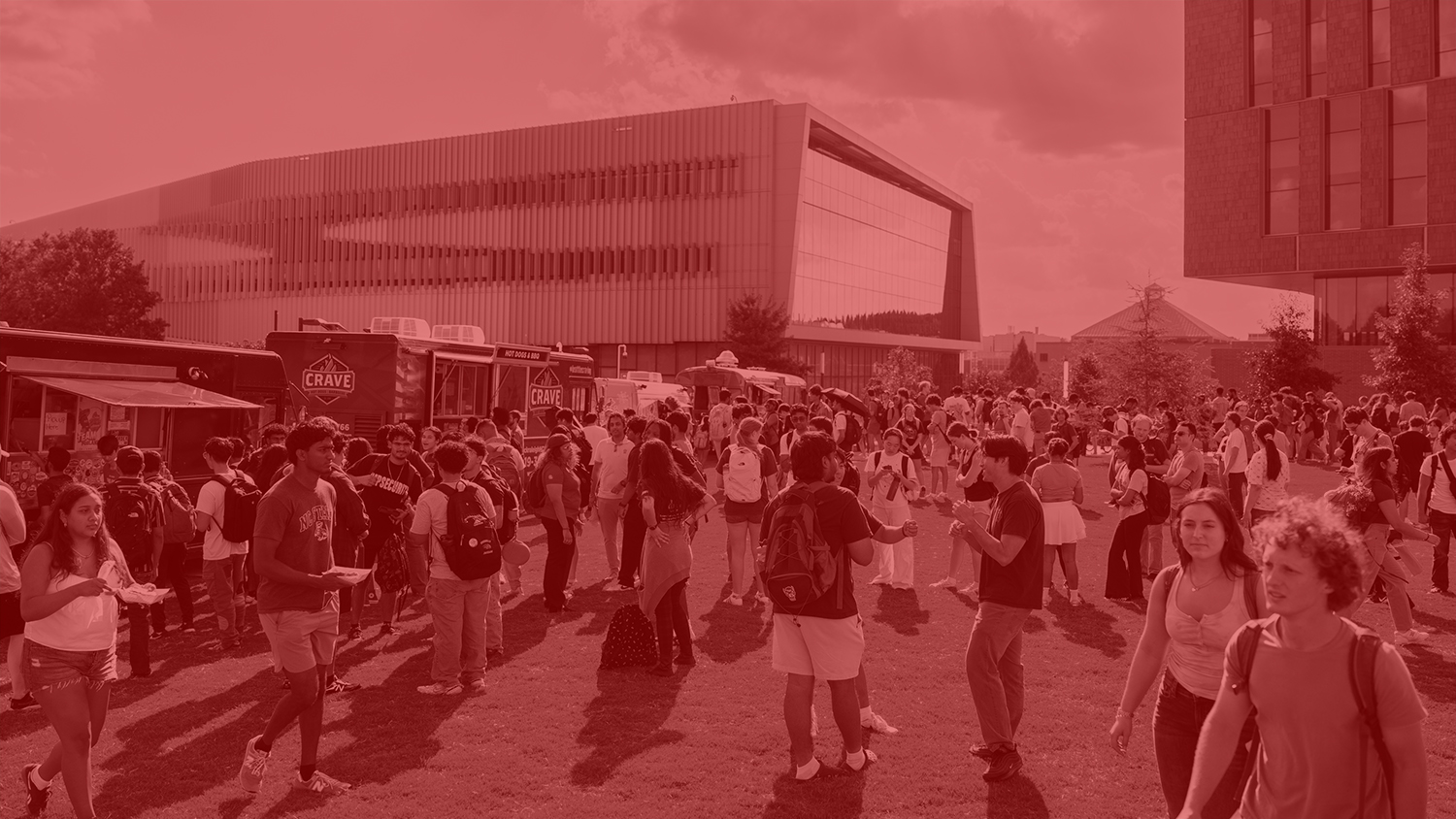 Students gather on the Oval Lawn at NC State’s Centennial Campus