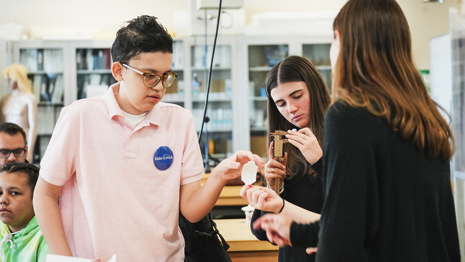 Students working together in a laboratory workshop